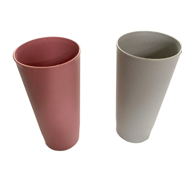 Tupperware Tumber Plastic Cups 12 oz Lot of 4 Green Blue Pink Gray 1348 9 30 26 - Picture 3 of 4